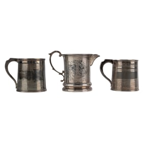 A Collection of Georgian Sterling Cream Pitchers