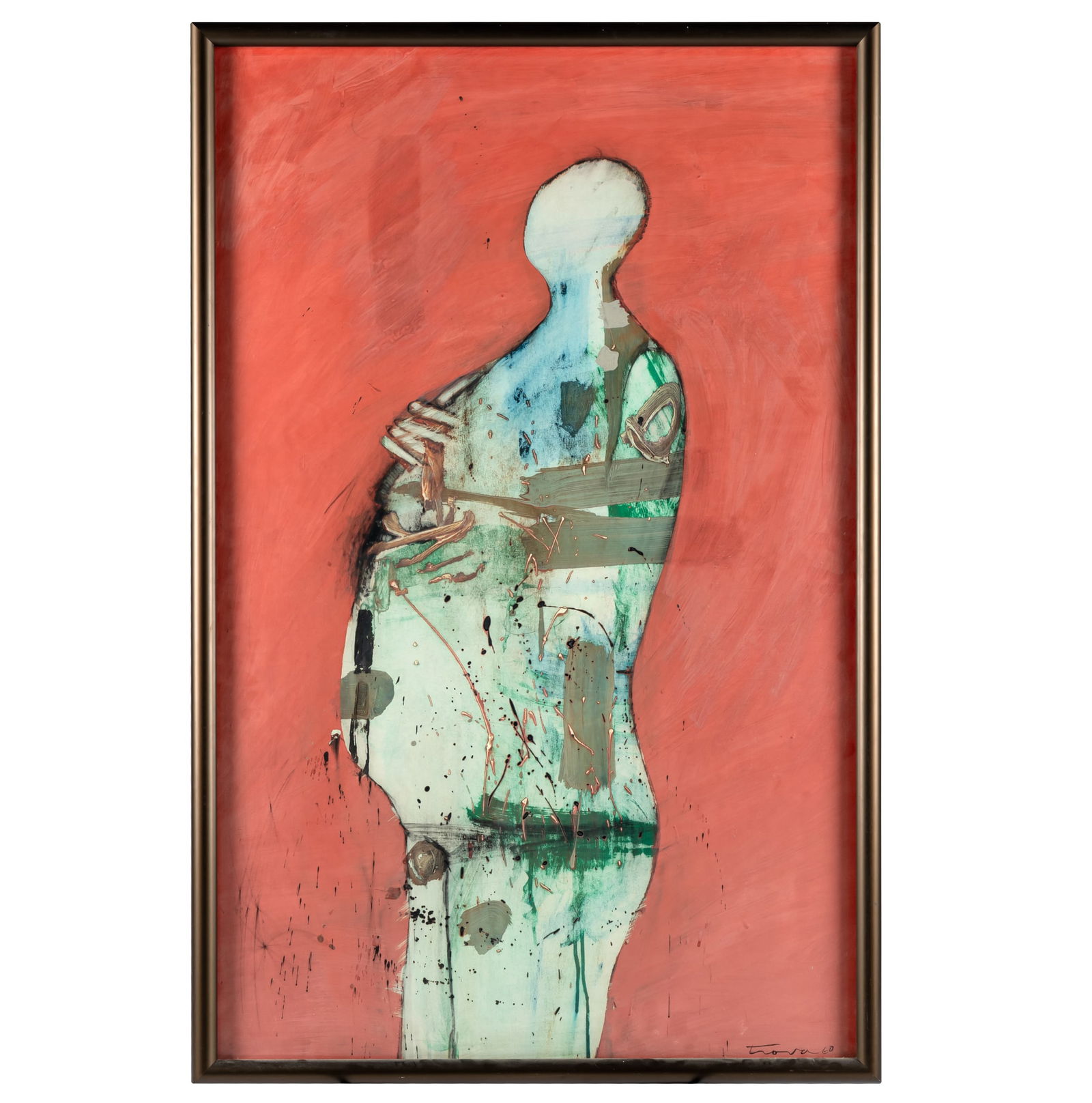 Ernest Trova (American 1927-2009): Ernest Trova (American 1927-2009)Abstract FigureGouache on boardSigned l/r22in. x 40in (56 x 102cm)Framed 29in. x 47in (74 x 119cm)