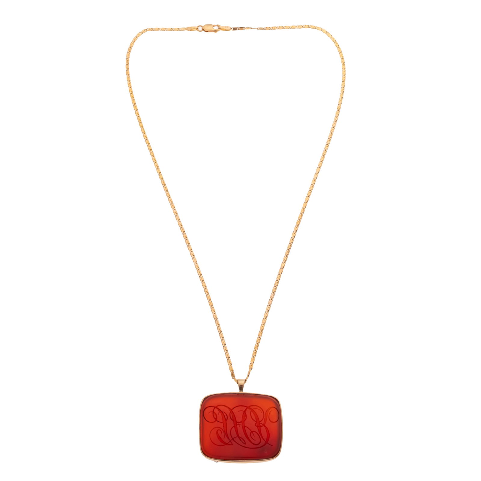 Carnelian Intaglio, 14k Yellow Gold Necklace (1 of 4)