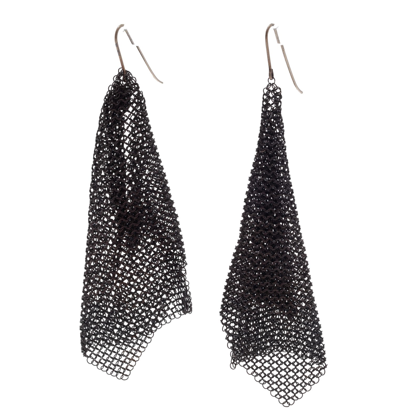 Pair of Sterling Silver Mesh Scarf Earrings (1 of 3)