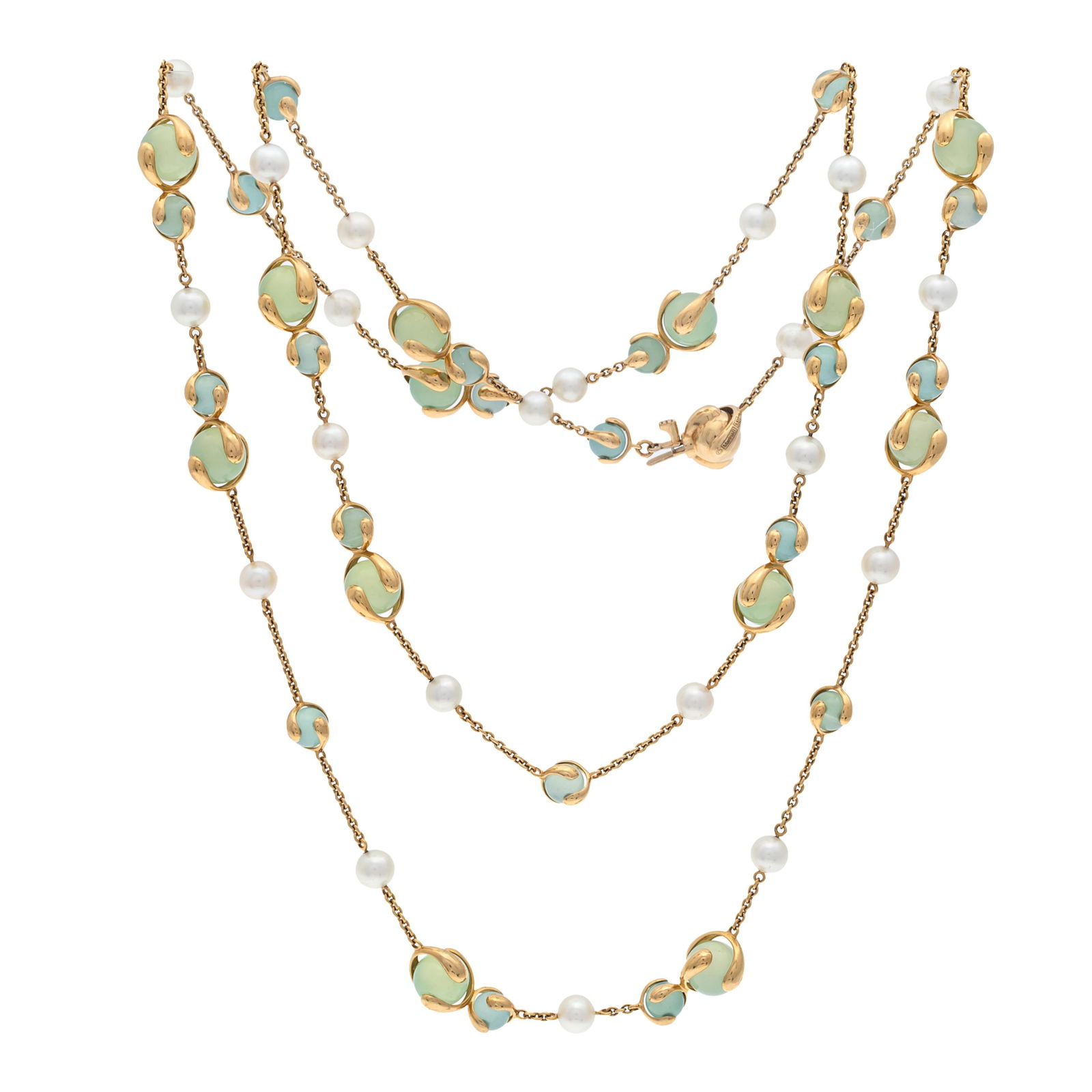 Quartz, Cultured Pearl, 18k "Cardan" Necklace, Marina B. (1 of 4)