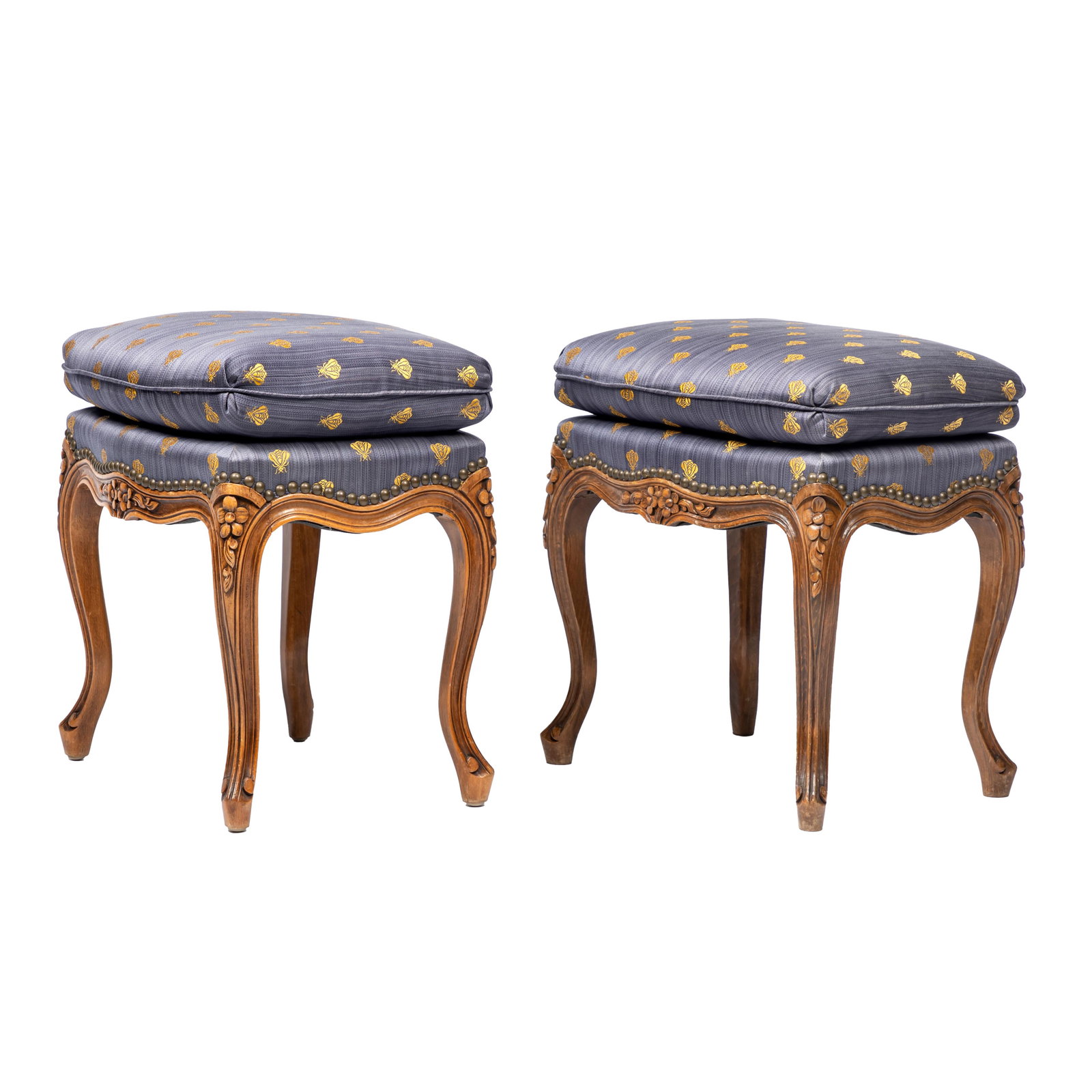 Pair Louis XV Style Stools (1 of 6)