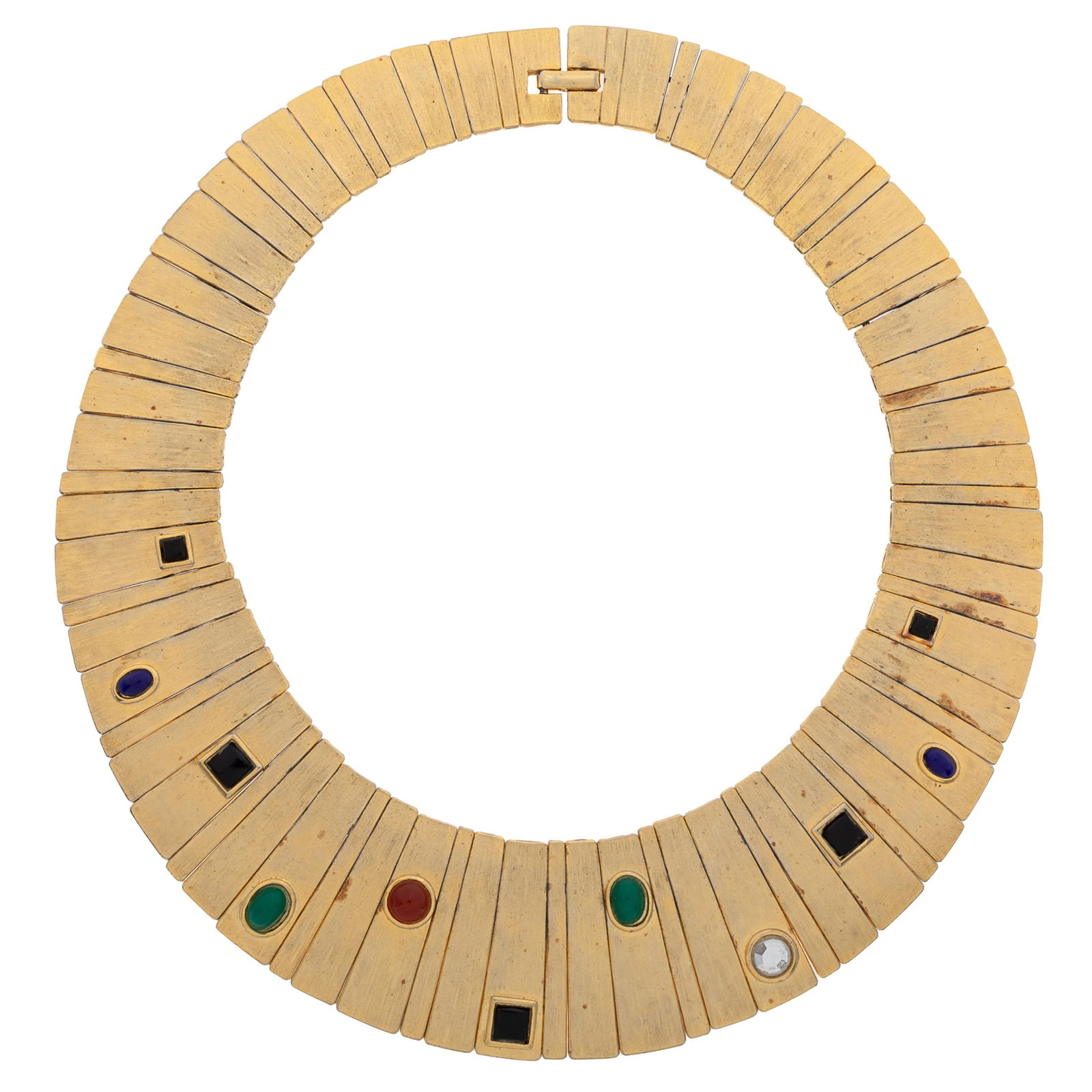 Vintage Glass, Gold-Tone, Egyptian Revival Collar, Les Bernard (1 of 3)