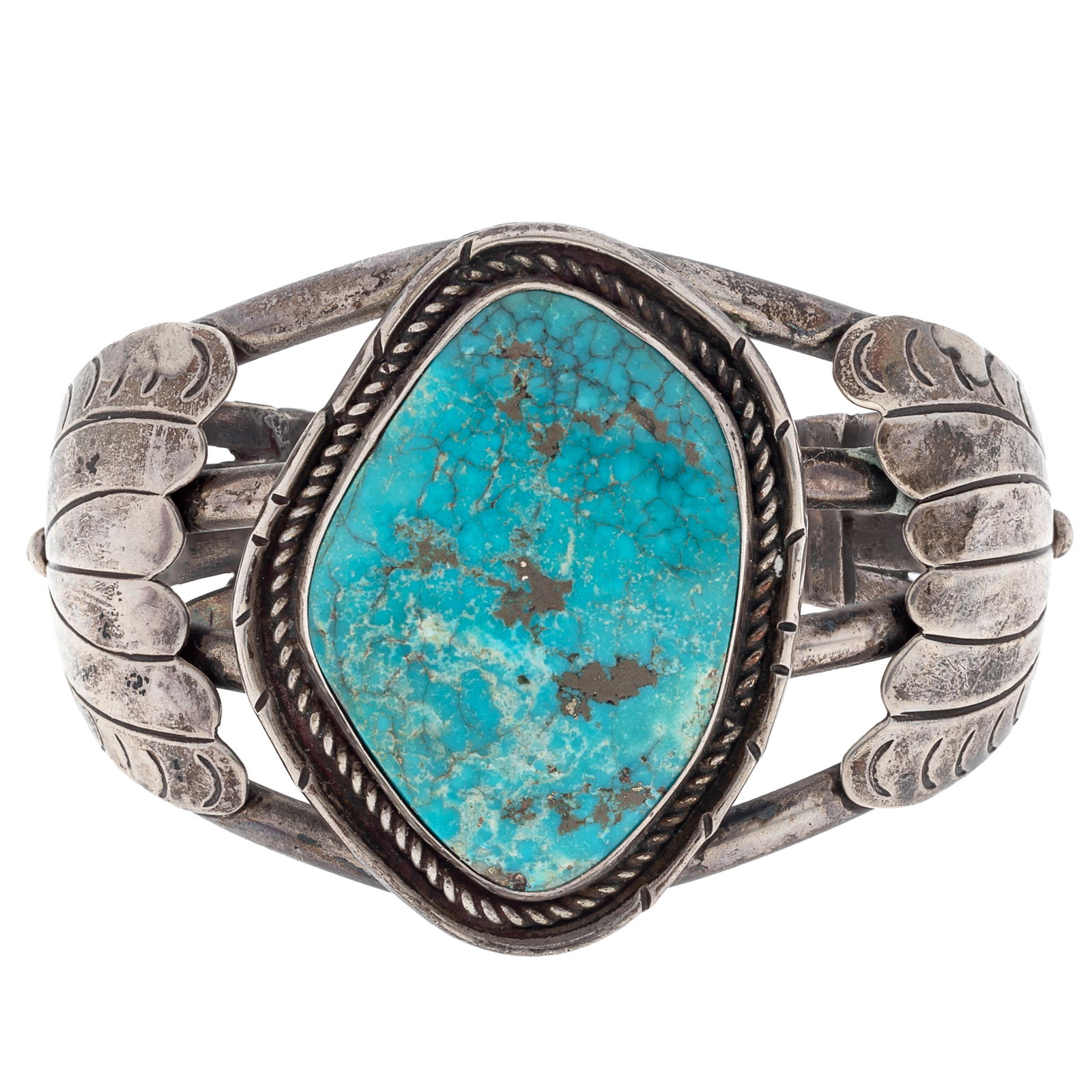 Navajo Turquoise, Sterling Silver Cuff Bracelet (1 of 6)