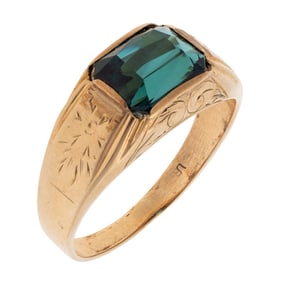 Gent's Tourmaline, 10k Yellow Gold Ring
