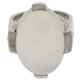 Moonstone, Diamond, 18k White Gold Ring