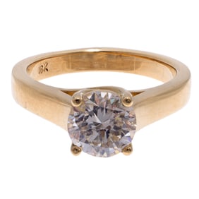 Diamond, 18k Yellow Gold Ring
