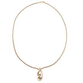 Diamond, 14k Yellow Gold Necklace