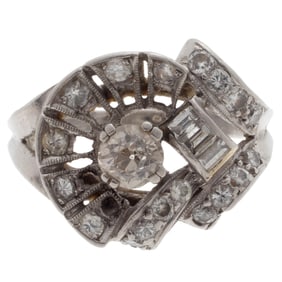 Mid-Century Diamond, Platinum Ring