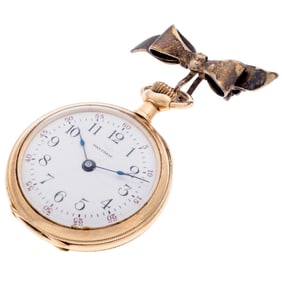 Ladies Waltham 14k Pocket Watch with Gold-Filled Watch Pin