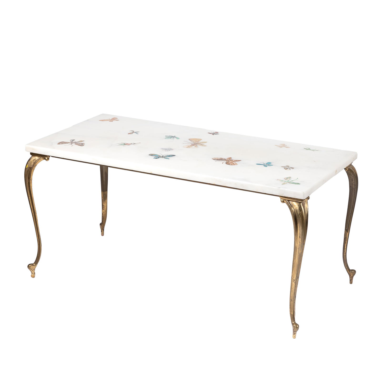 Italian Rococo Style Specimen Stone Inlaid Marble Coffee Table (1 of 4)