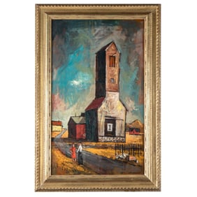 Lundy Siegriest (American 1925-1985) Grain Elevator #1