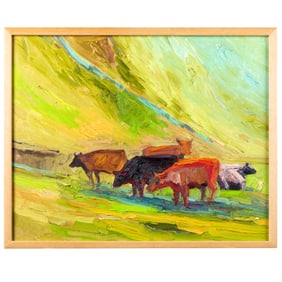 Lundy Siegriest (American 1925-1985) Cattle Grazing