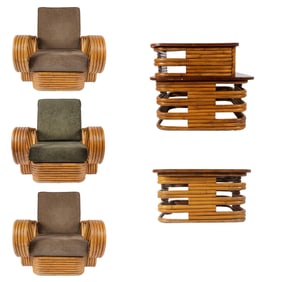 Suite of Art Deco Style Rattan Furniture