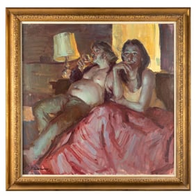 Rulon G. Hacking (Born 1950) Portrait of a Couple