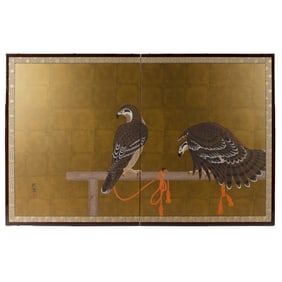 Chinese Export Two Panel Screen