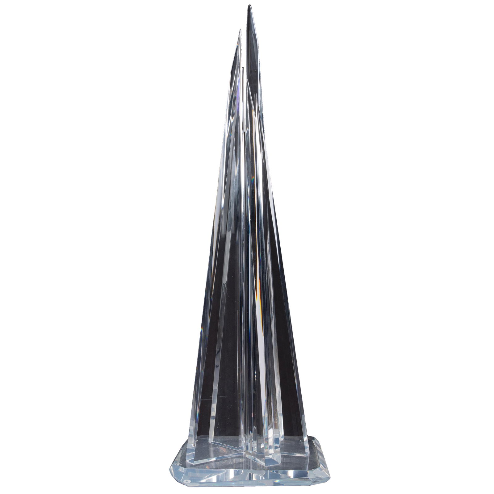 Hivo Van Teal (Cuban-American, 20th/21st Century): Hivo Van Teal (Cuban-American, 20th/21st Century)Hivo Van Teal (Cuban-American, 20th/21st Century)'Commemorations'Tall Spires Acrylic sculptureSigned l/r base45in (114cm)Hivo G Van Te