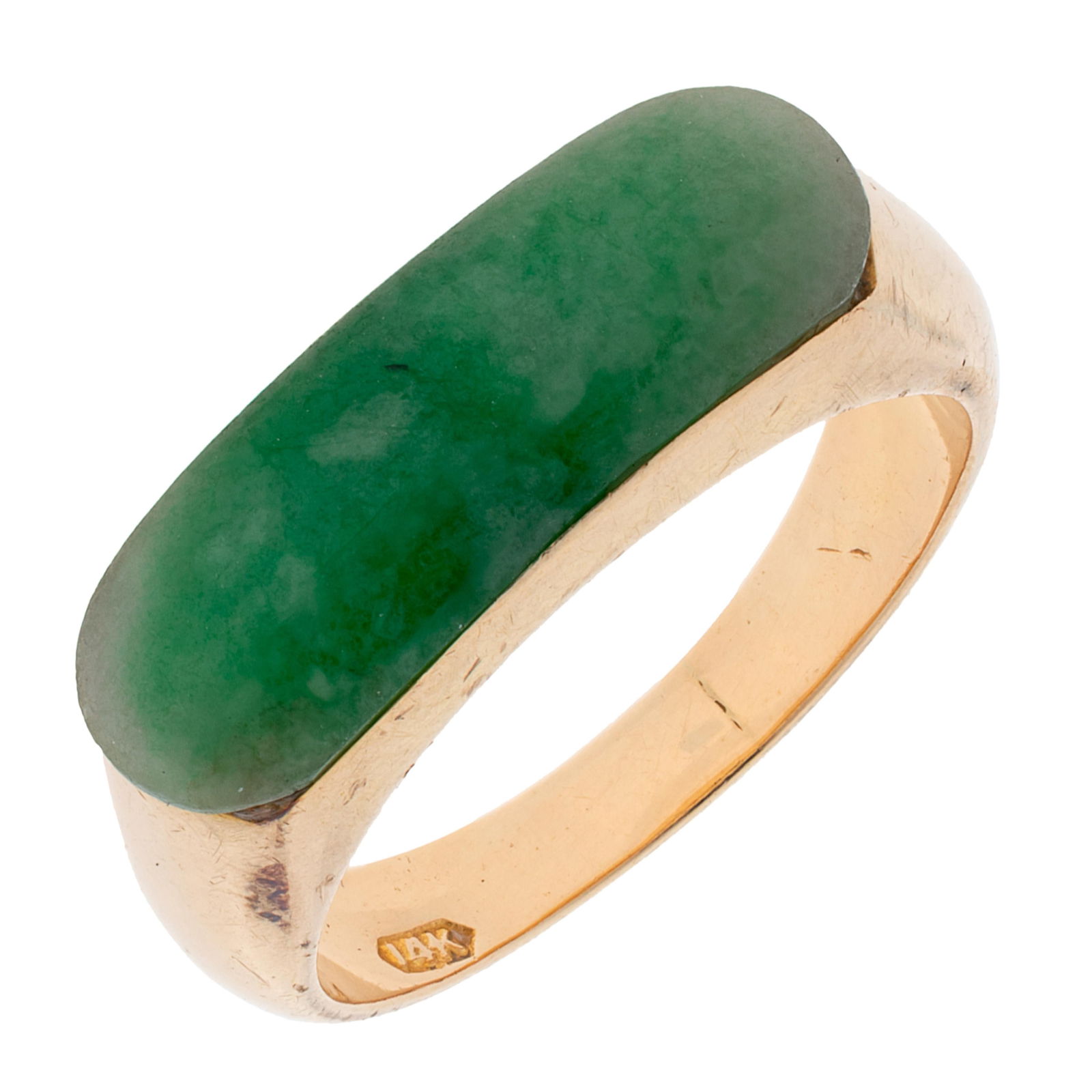 Jade, 14k Yellow Gold Saddle Ring (1 of 5)