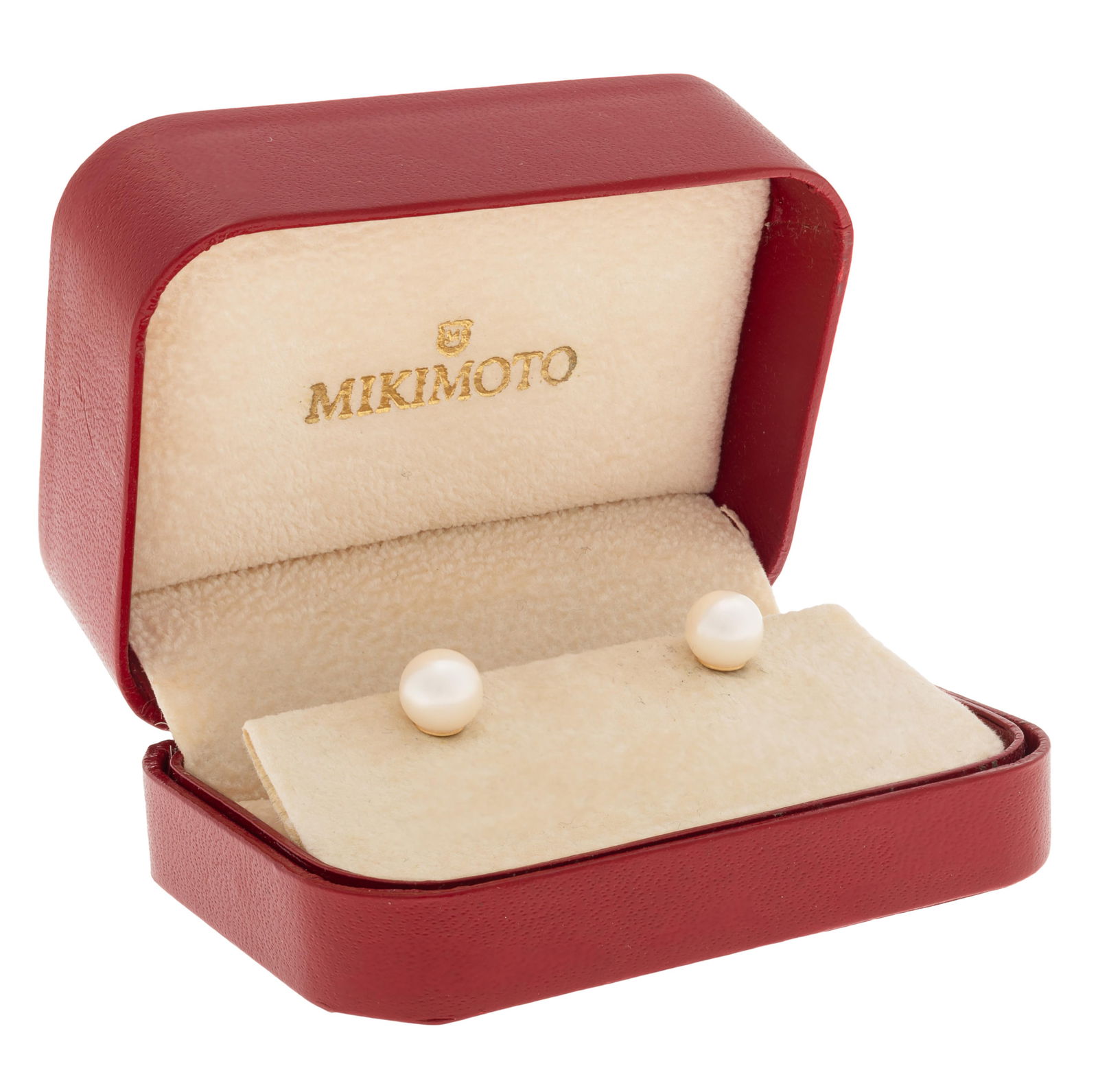 Pair of Cultured Pearl, 18k Yellow Gold Earrings, Mikimoto: Pair of Cultured Pearl, 18k Yellow Gold Earrings, MikimotoEach measuring approximately 8.0 mm, set in 18k yellow gold, post-style earring mountings. Earring backs marked "Mikimoto." Accompan