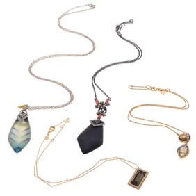 Collection of Four Alexis Bittar Lucite Necklaces