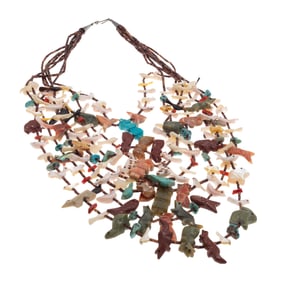 Zuni Multi-Stone, Seven Strand Fetish Necklace