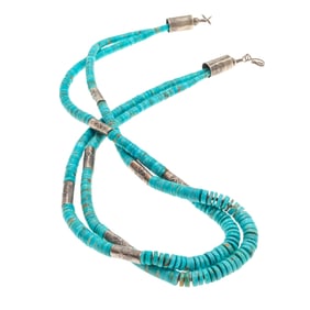 Navajo Stabilized Turquoise, Sterling Silver Necklace