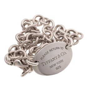 Tiffany & Co., Sterling Silver "Please Return To" Necklace