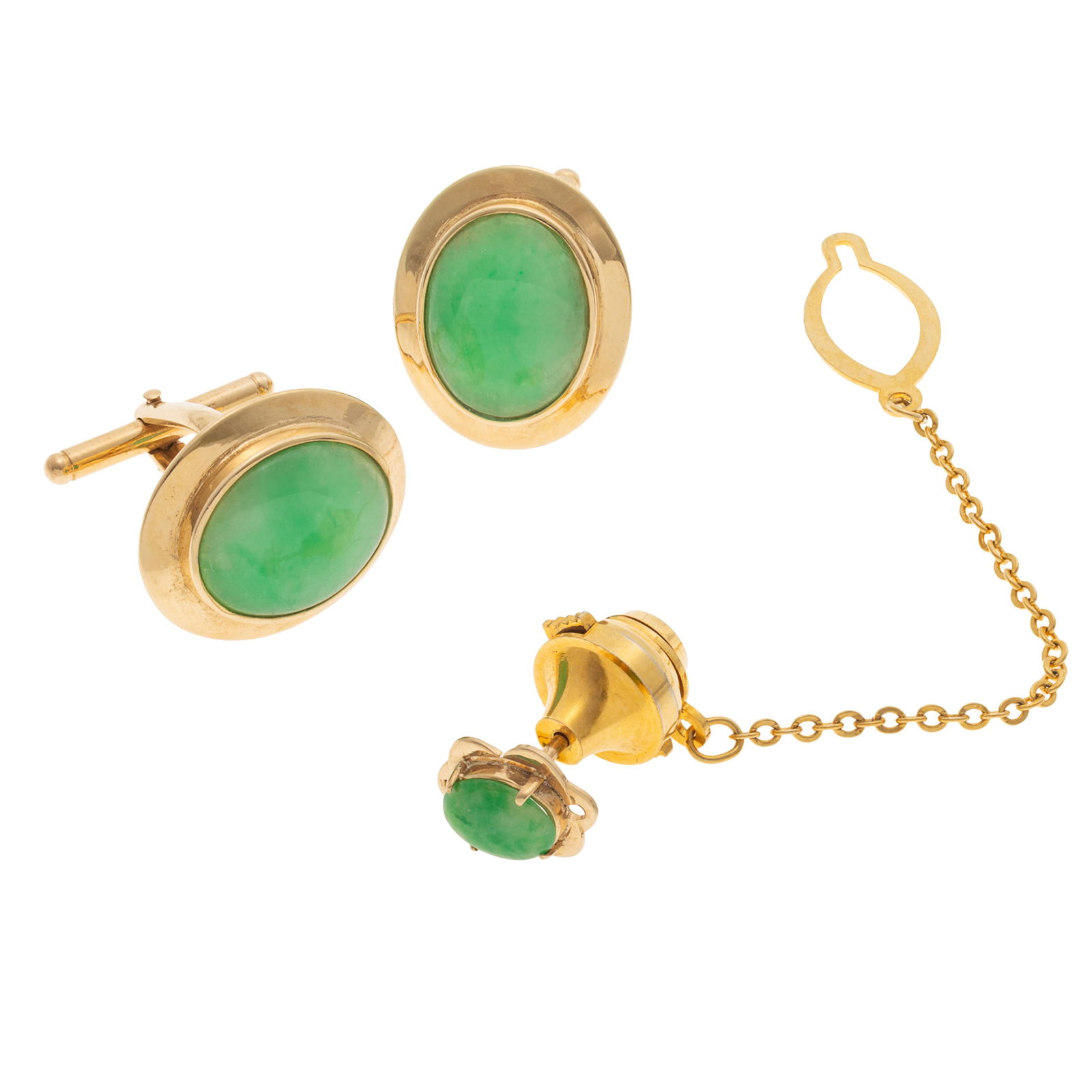 Gent's Jade, 14k Yellow Gold Dress Set (1 of 4)
