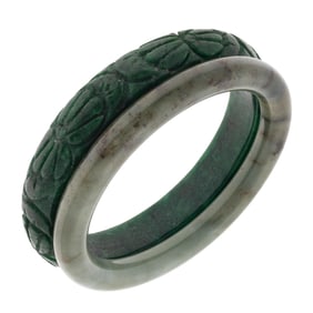 Collection of Two Jade Bangle Bracelets