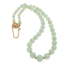 Jade, 14k Yellow Gold Necklace