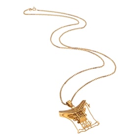 20k, 18k Yellow Gold Pagoda Necklace