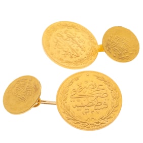 Pair of Turkish Kurush Coin Cufflinks