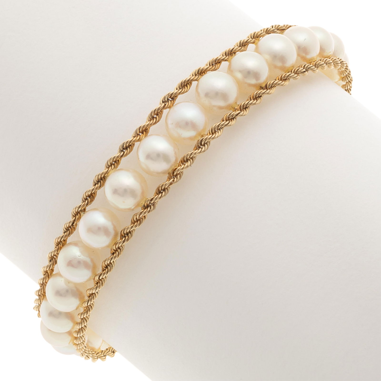 Vintage Cultured Pearl, 14k Yellow Gold Bracelet (1 of 5)