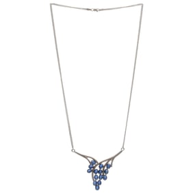 Sapphire, 18k White Gold Necklace