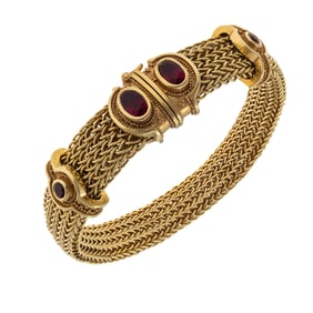 Ruby, 18k Yellow Gold Bracelet