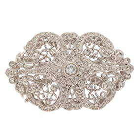 Diamond, 14k White Gold Pin