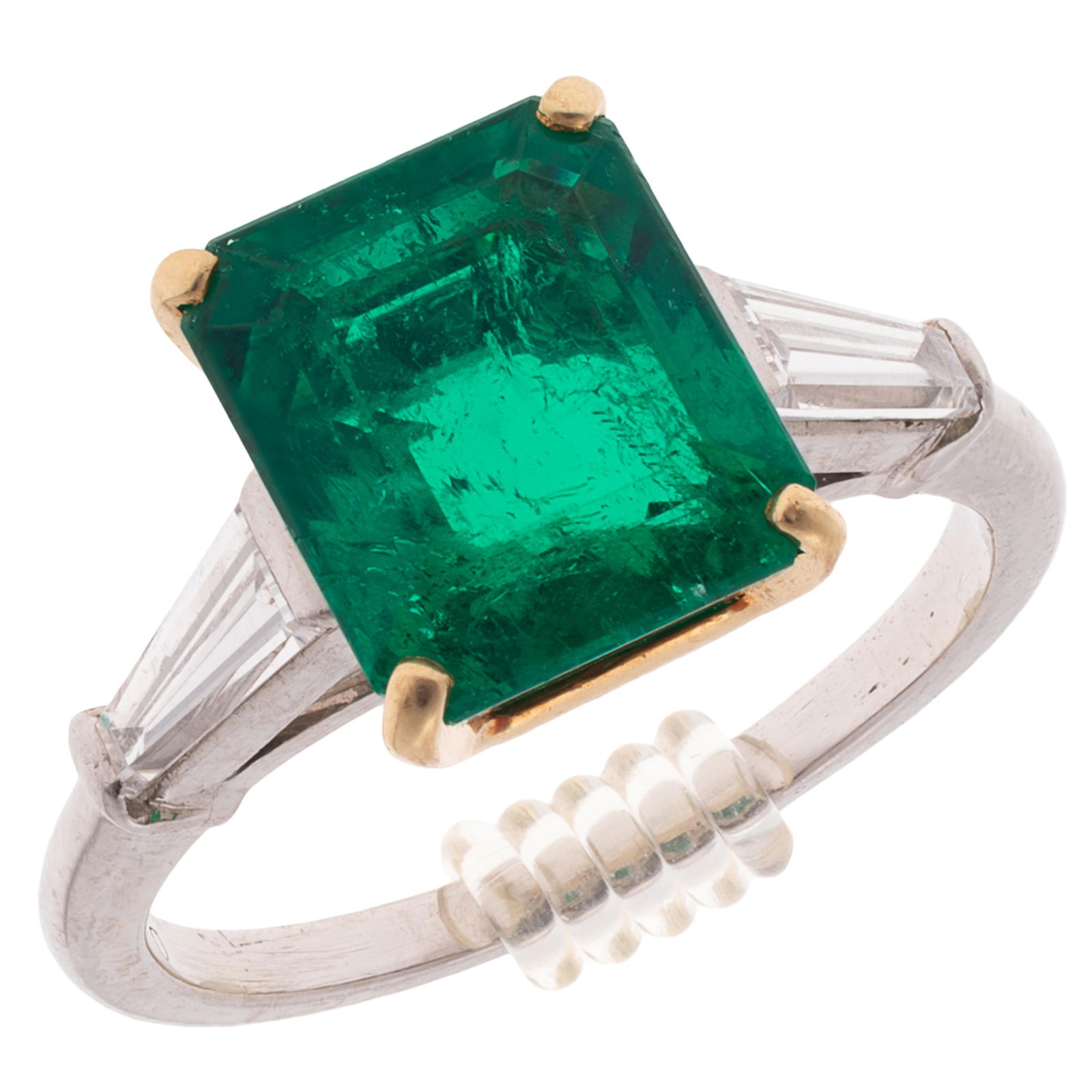 Colombian Emerald, Diamond, Platinum, 18k Ring (1 of 6)