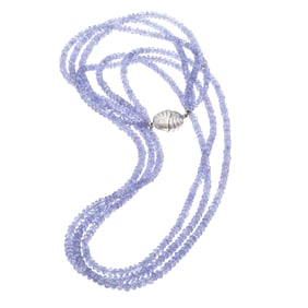 Multi-Strand Tanzanite, Silver Necklace