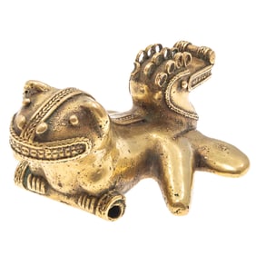 Pre-Columbian Tairona Tumbaga Jaguar, Alligator Pendant