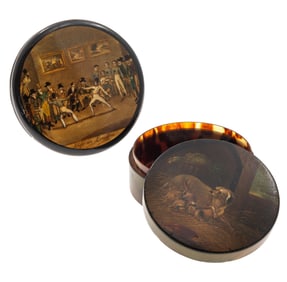 Regency Papier Mache Snuff Boxes