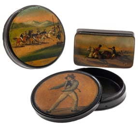 Regency Papier Mache Snuff Boxes