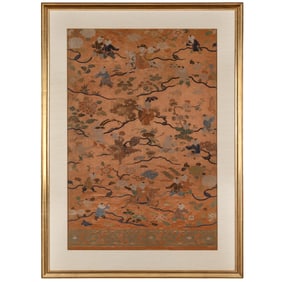 Silk Brocade Tapestry Panel