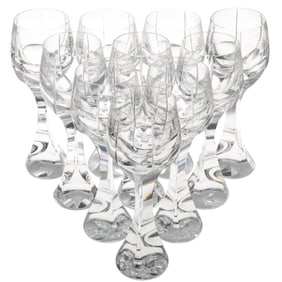 Baccarat Crystal Neptune Pattern Tall Water Glasses