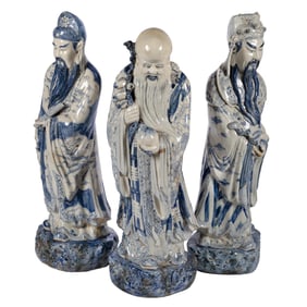 Chinese Export Porcelain Figures of the Three Star Gods