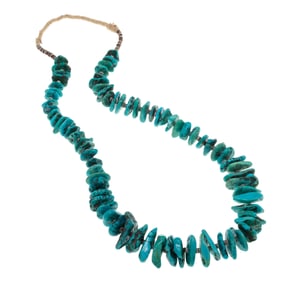 Navajo Turquoise, Shell Heishi Necklace
