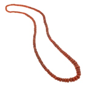 Graduated Coral Bead Necklace