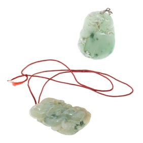 Collection of Two Carved Jade Pendants