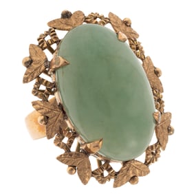 Jade, 10k Yellow Gold Ring