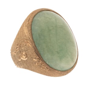 Gent's Jade, 10k Yellow Gold Ring