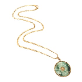 Jade, 14k Yellow Gold Necklace